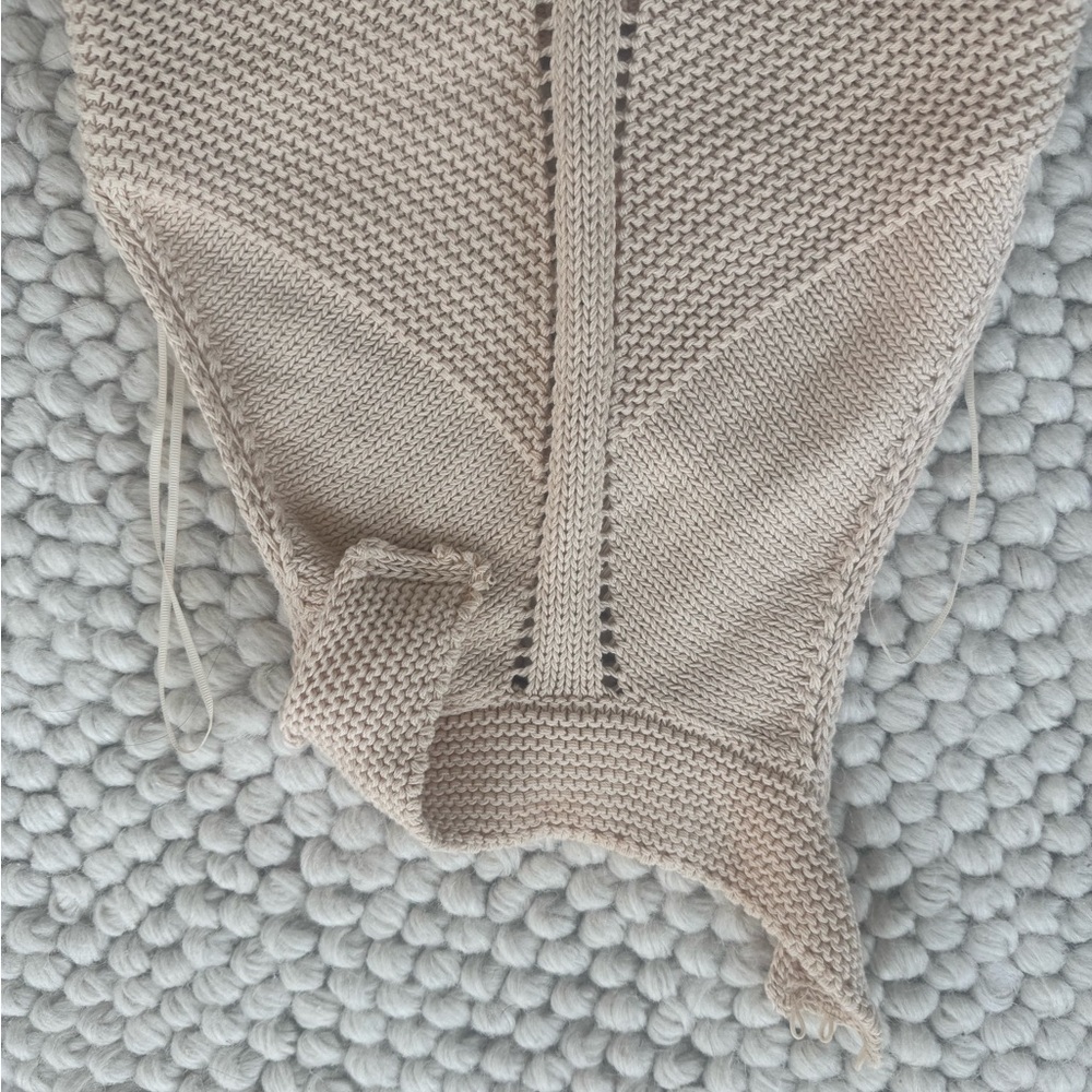 Zara Cream Sleeveless Knit Sweater with Halter Neck - Picture 4 of 4